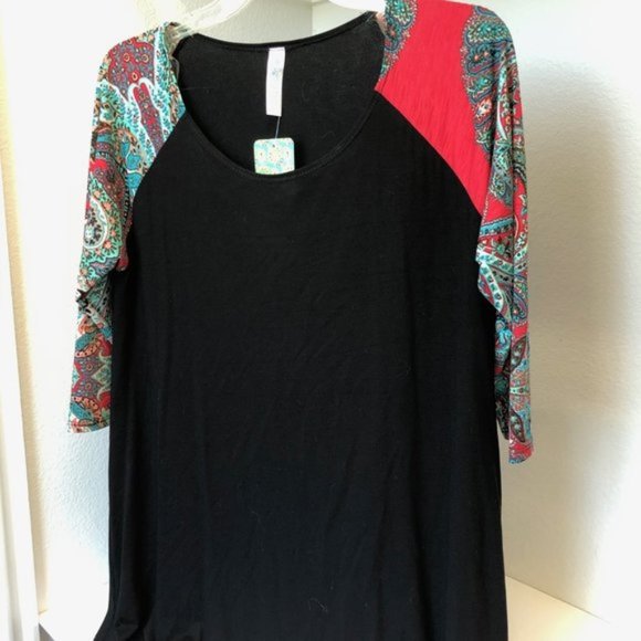 Paisley Grace raglan sleeve boho tunic top - Picture 1 of 6
